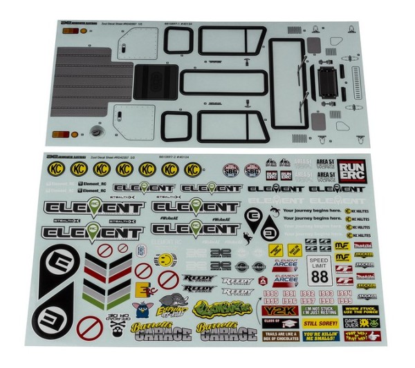 Element RC Enduro Zuul Decal Sheets