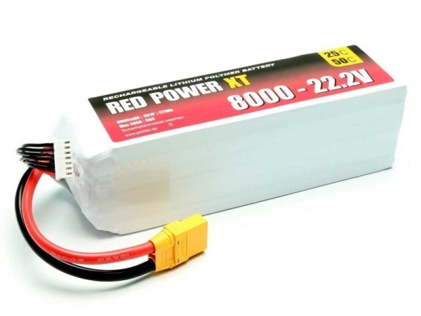 15448 LiPo Akku RED POWER XT 8000 - 22.2V XT90