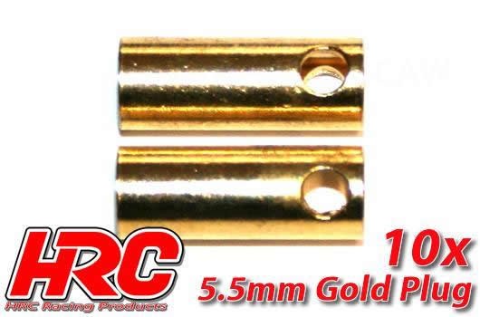 HRC90055F Stecker Gold 5.5mm weibchen (10 Stk)
