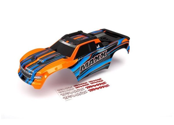 8911T Traxxas Karosserie Maxx orange lackiert + Decal V1 (Nicht Wide Maxx)