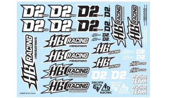 204826 HB Racing D2 Evo Sticker Sheet